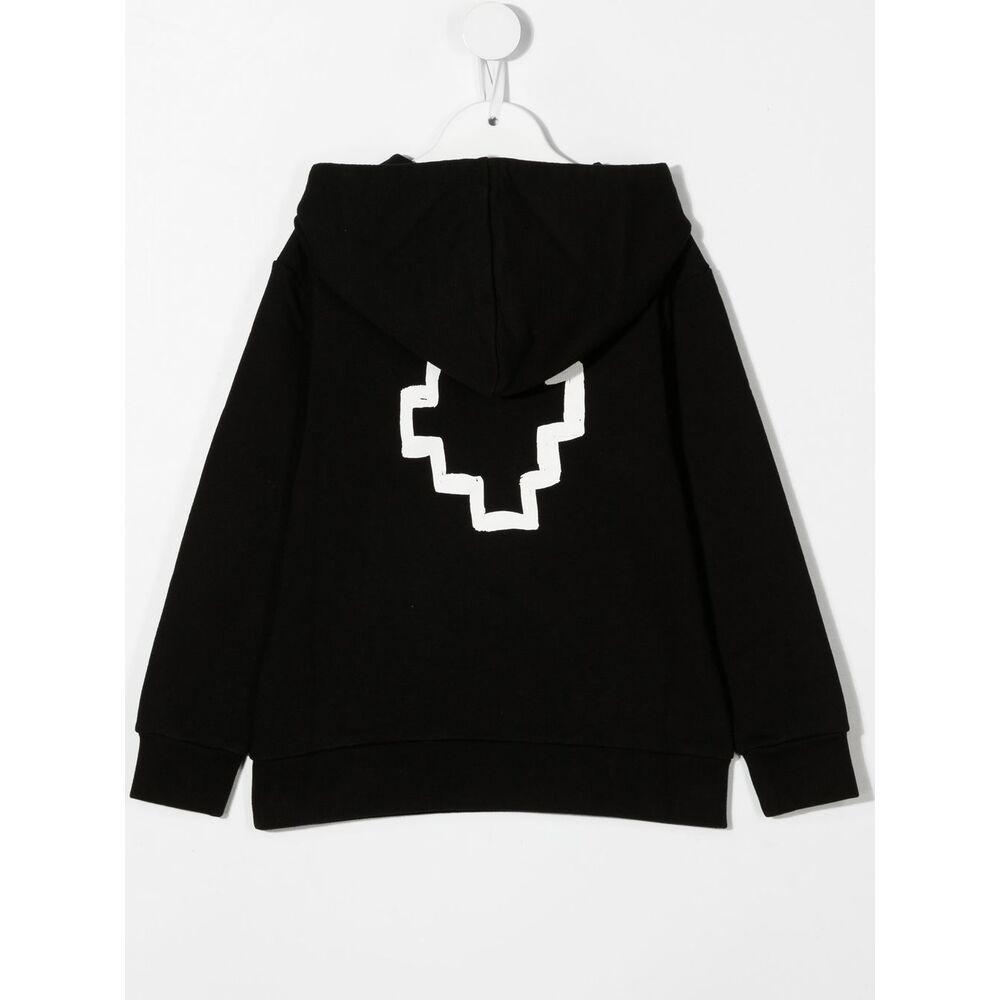 Marcelo Burlon County Of Milan Tempera Cross Logo-print Hoodie In Black