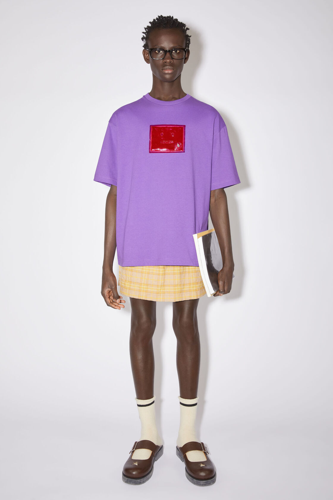 Acne Studios Logo-patch Short-sleeved T-shirt In Purple