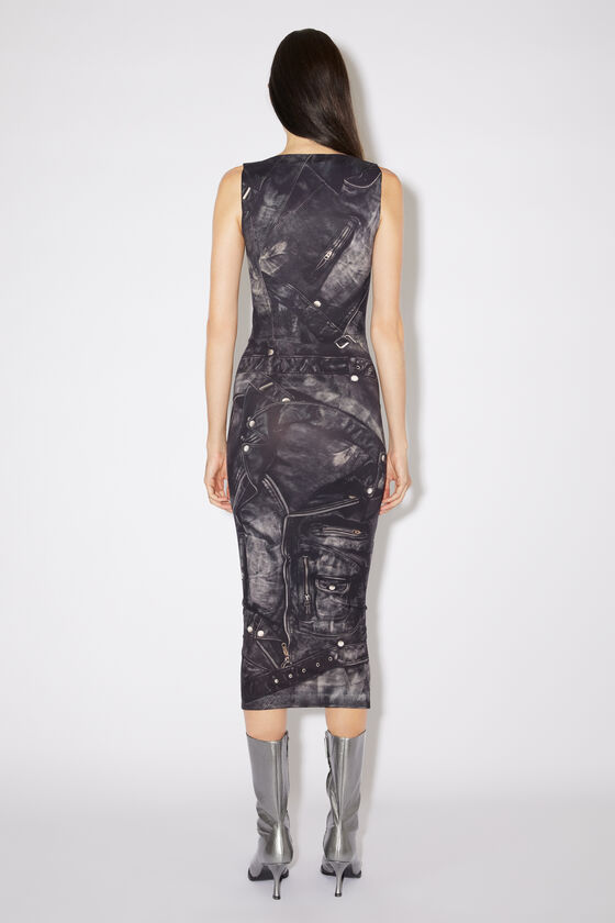 Acne Studios Graphic-print Sleeveless Midi Dress In Black