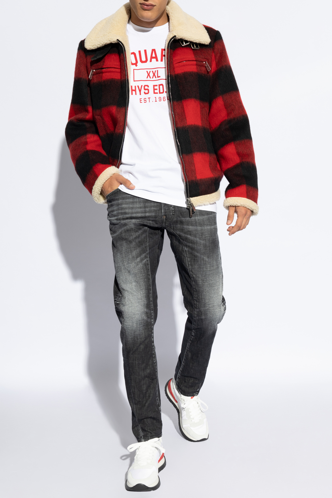 Dsquared2 White Cotton T-shirt With Phys Ed. '64 Logo In White