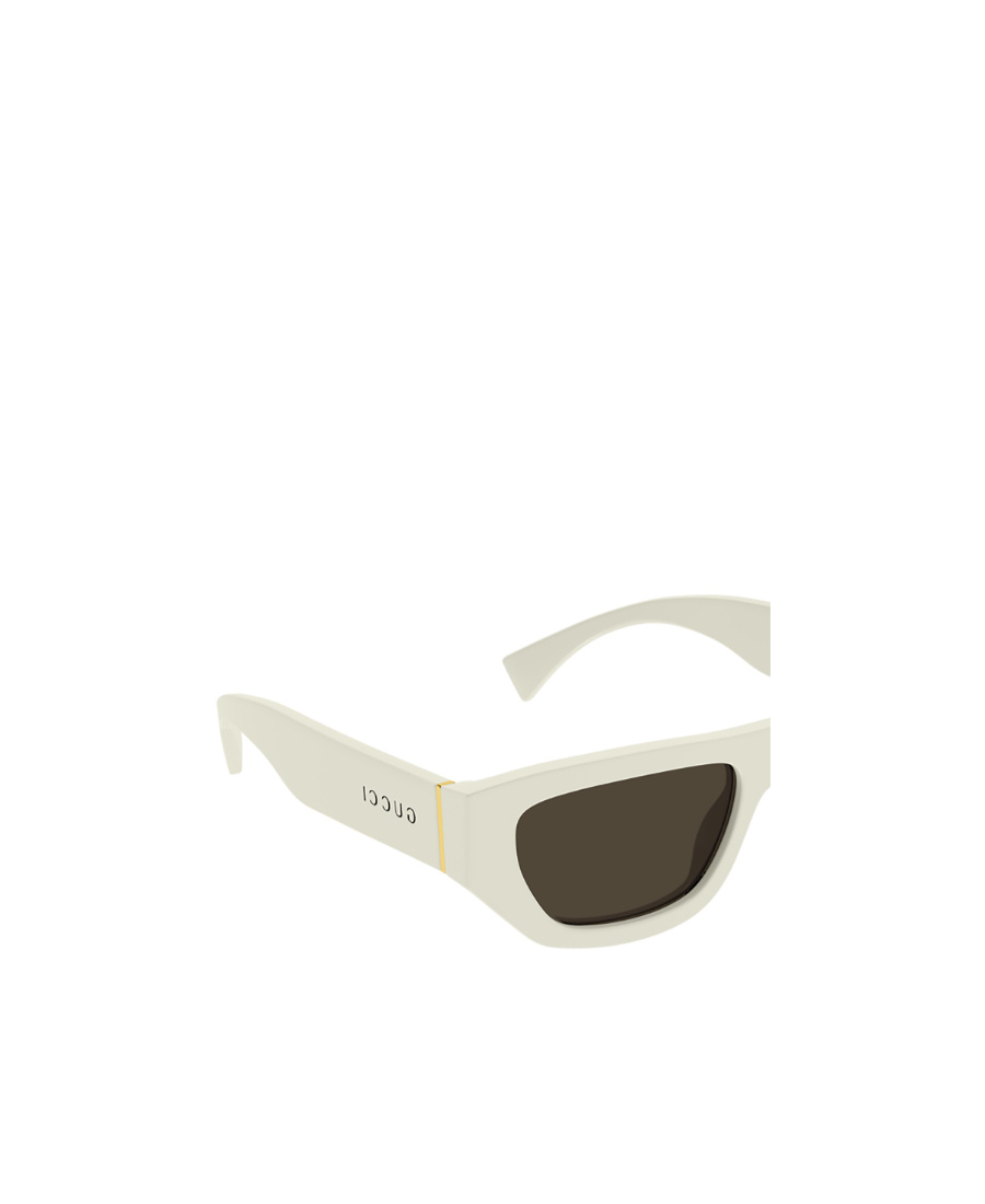 Gucci Long Rectangular-frame Sunglasses In White