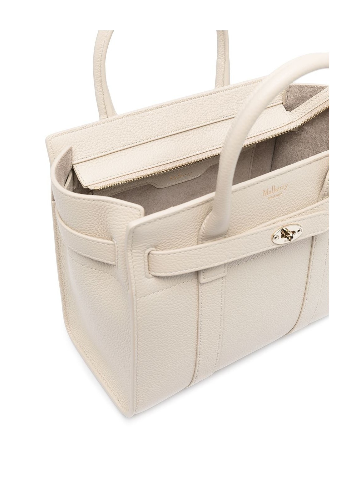 Mulberry Mini Bayswater Grained Tote In Nude