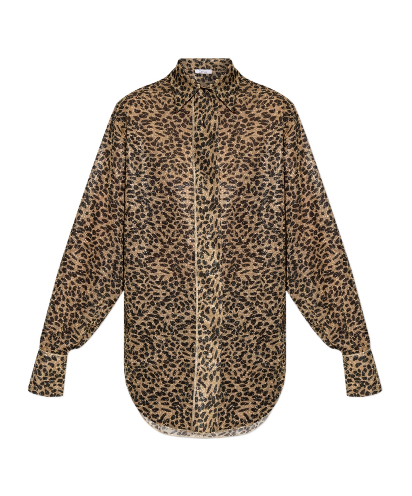 Shop Oseree Leopard-print Shirt In Green