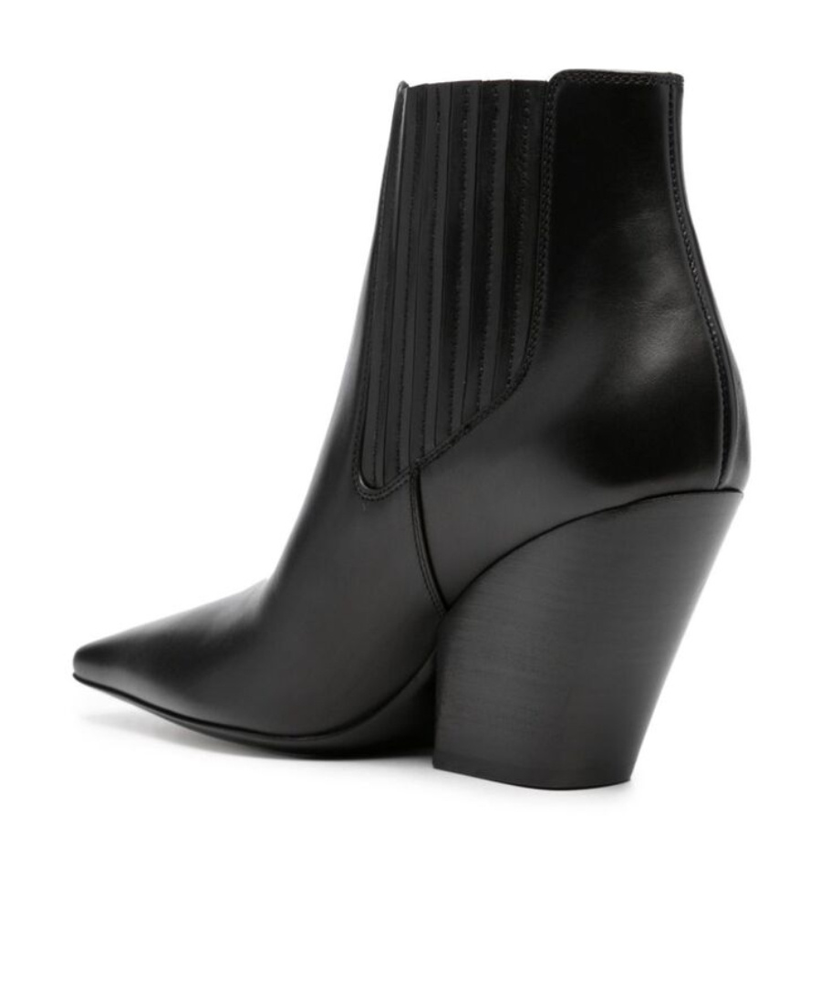 Casadei Ankle Boots In Black Leather In Black