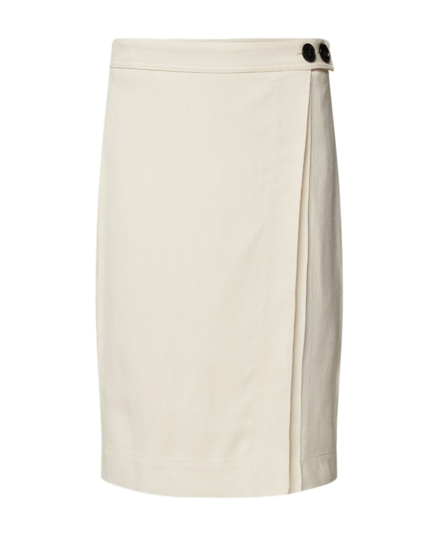 Victoria Beckham Button Skirt In White