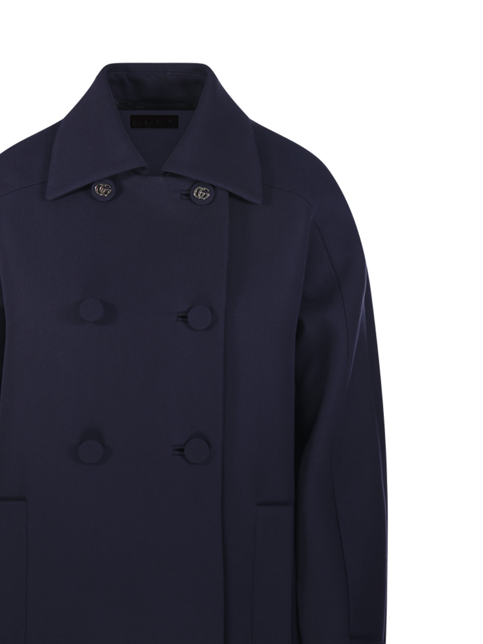 Gucci Double-breasted Buttoned Coat In Blue