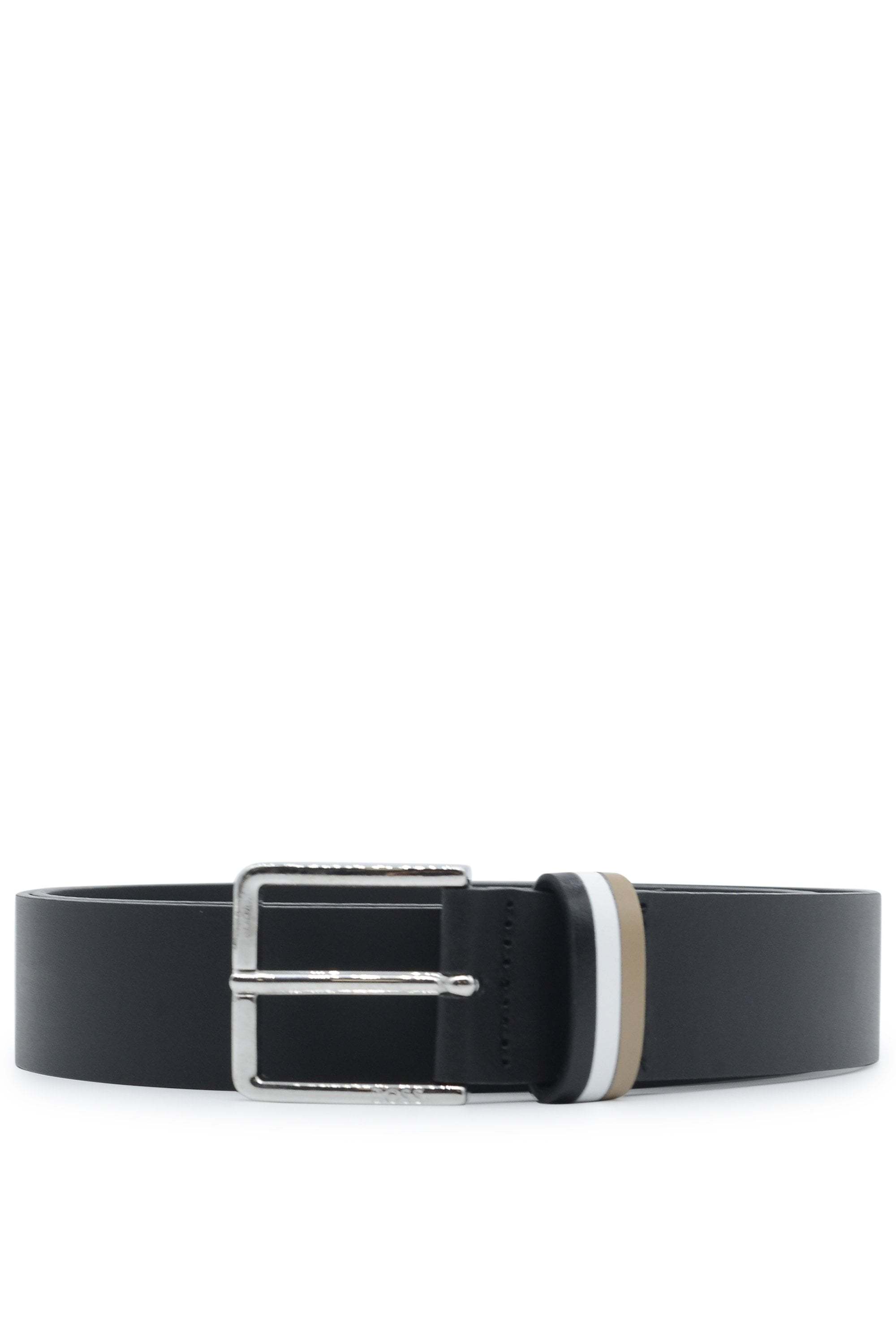 Hugo Boss Boss Ther Leather Loop Belt In Black