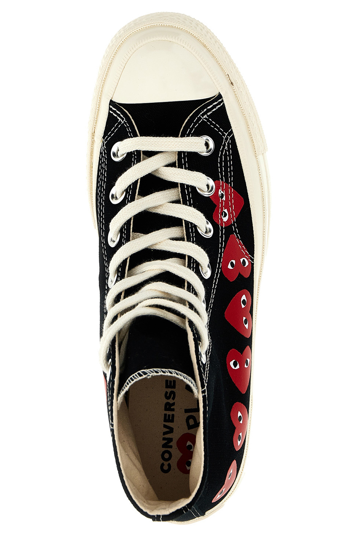 Comme Des Garçons Play Multi Heart High Black Sneakers In Black