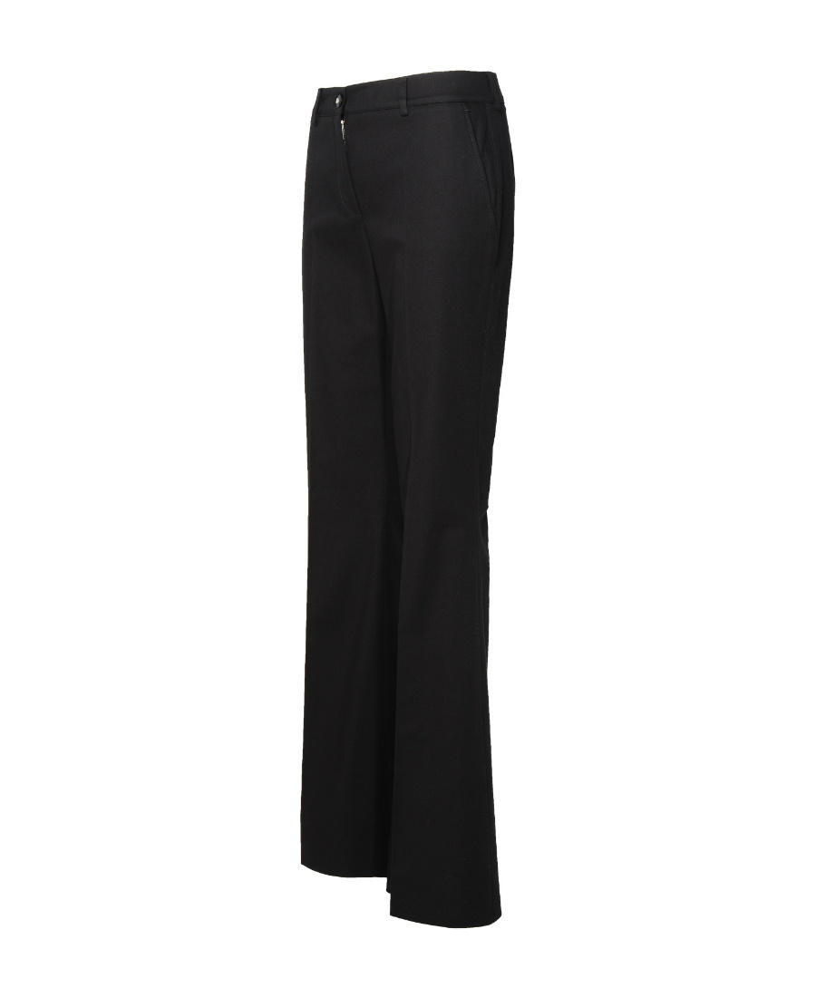 Dolce & Gabbana Mid-rise Twill Flared Trousers In Black