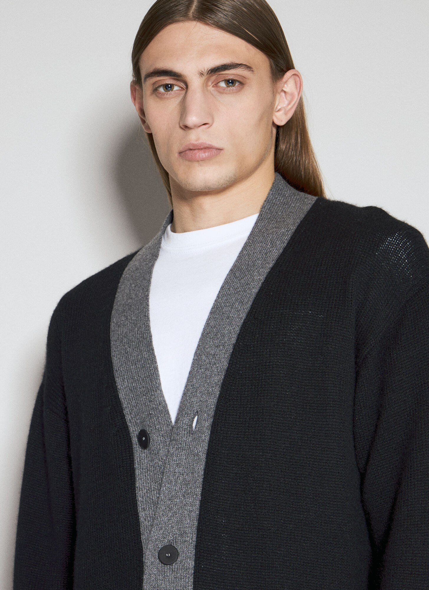 Prada Cashmere Cardigan With Long Sleeves And Front Pockets In Black
