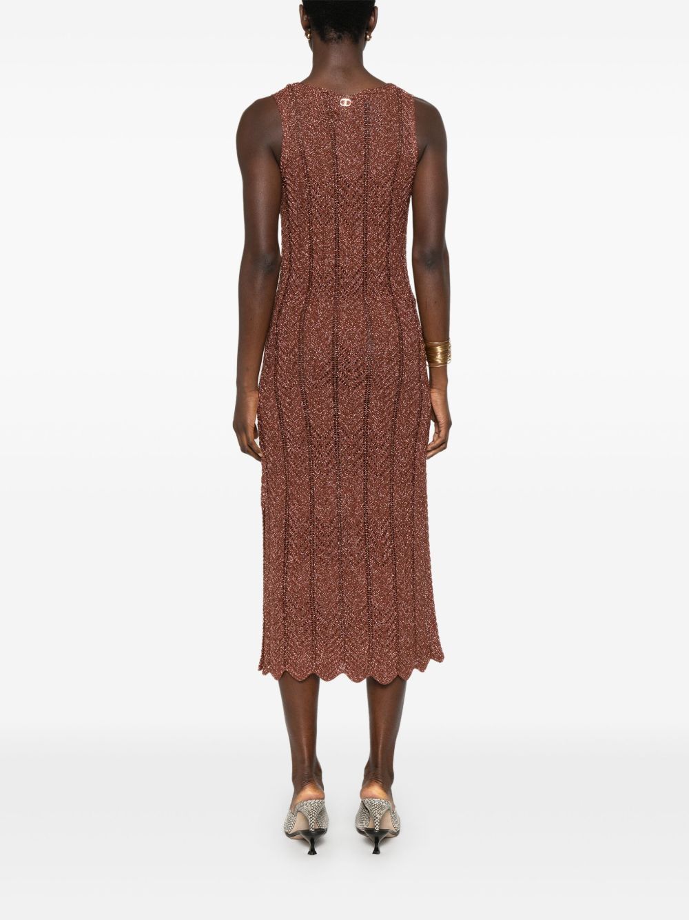 Shop Twinset Lurex Knit Midi Dress