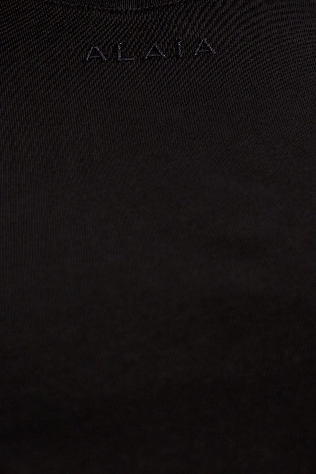 Alaïa Black Cotton T-shirt With Logo In Black