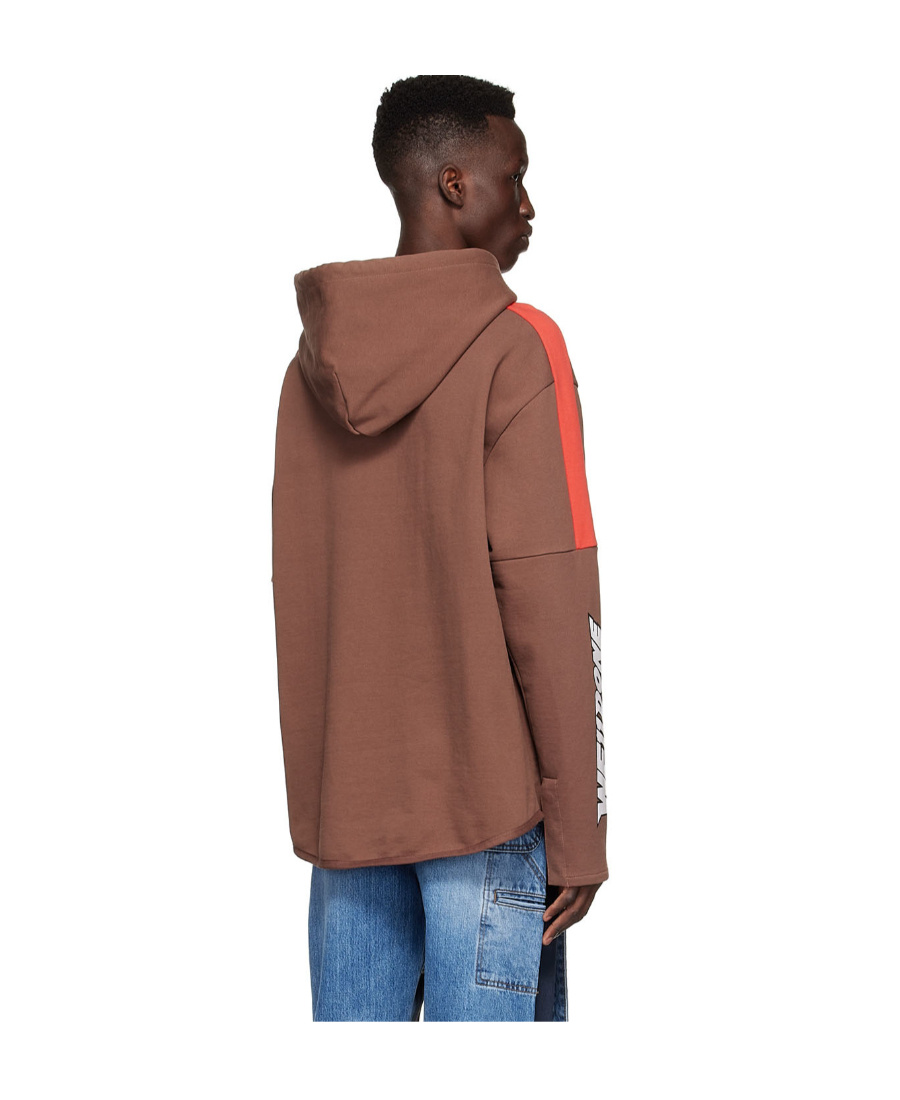 We11 Done Brown Hooded Hoodie In Brown