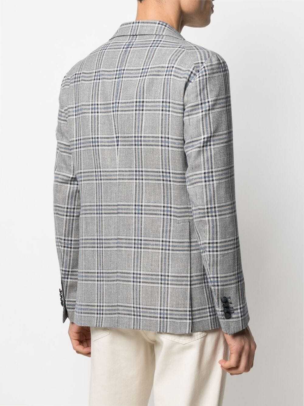 Tagliatore Checkered Single-breasted Suit Jacket In Gray