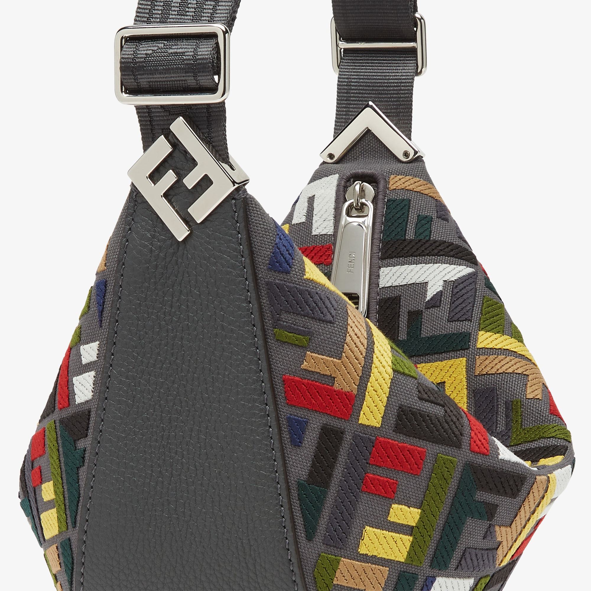 Fendi Grey Messenger Bags Men In Black
