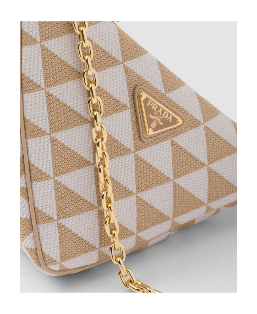 Prada Symbole Triangle-logo Shoulder Bag In Nude