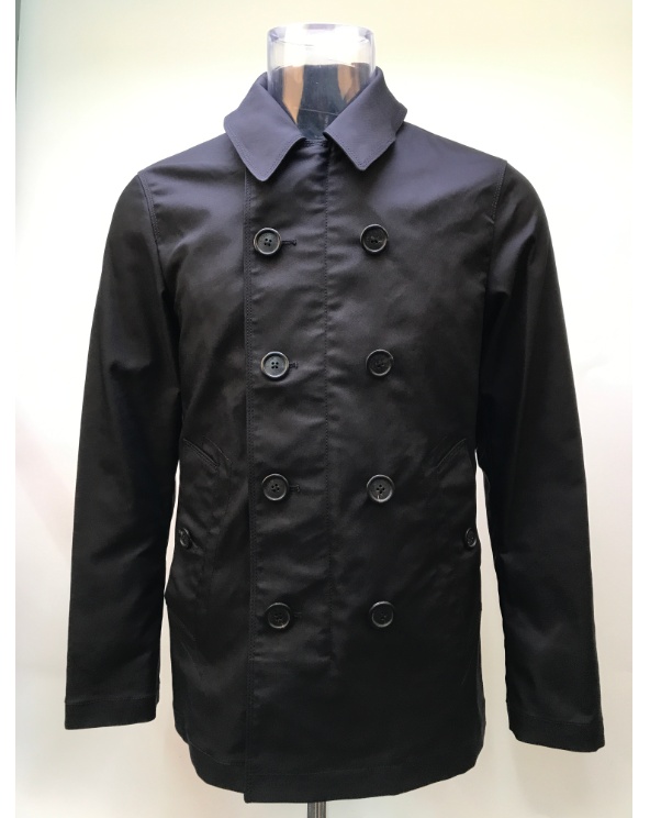 Emporio Armani Double-breasted Trench Coat In Black
