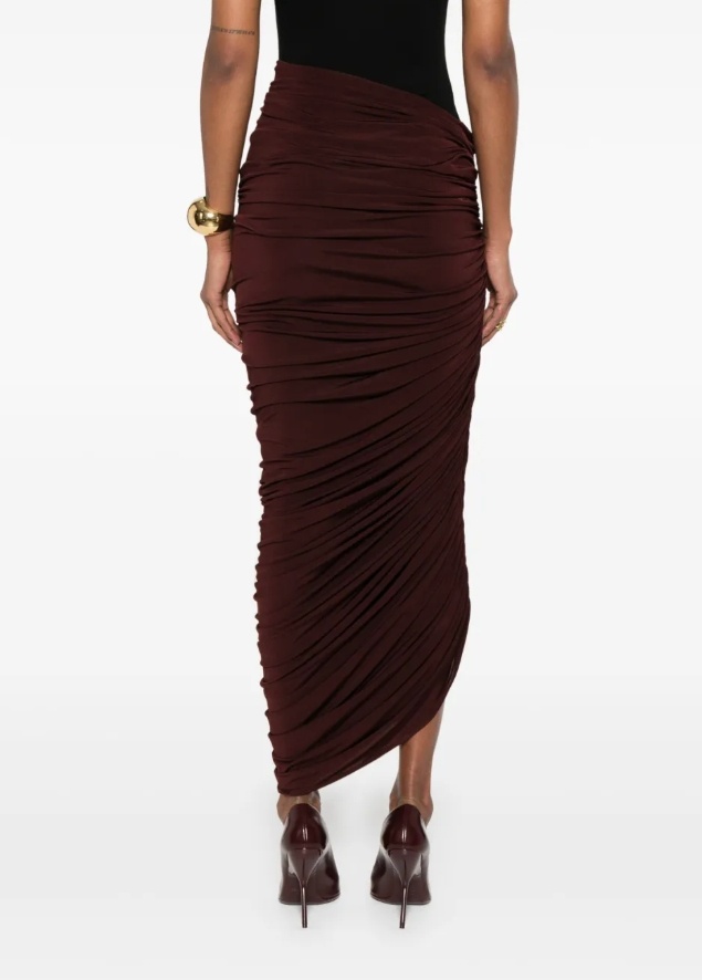 Magda Butrym Asymmetric Maxi Skirt In Brown