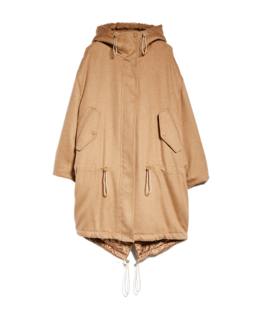 Max Mara Dionea Hooded Parka In Nude