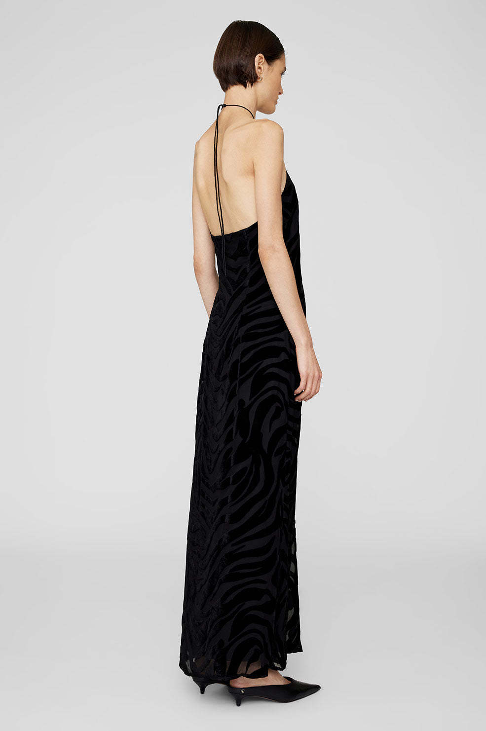 Anine Bing Leanne Halterneck Maxi Dress In Black