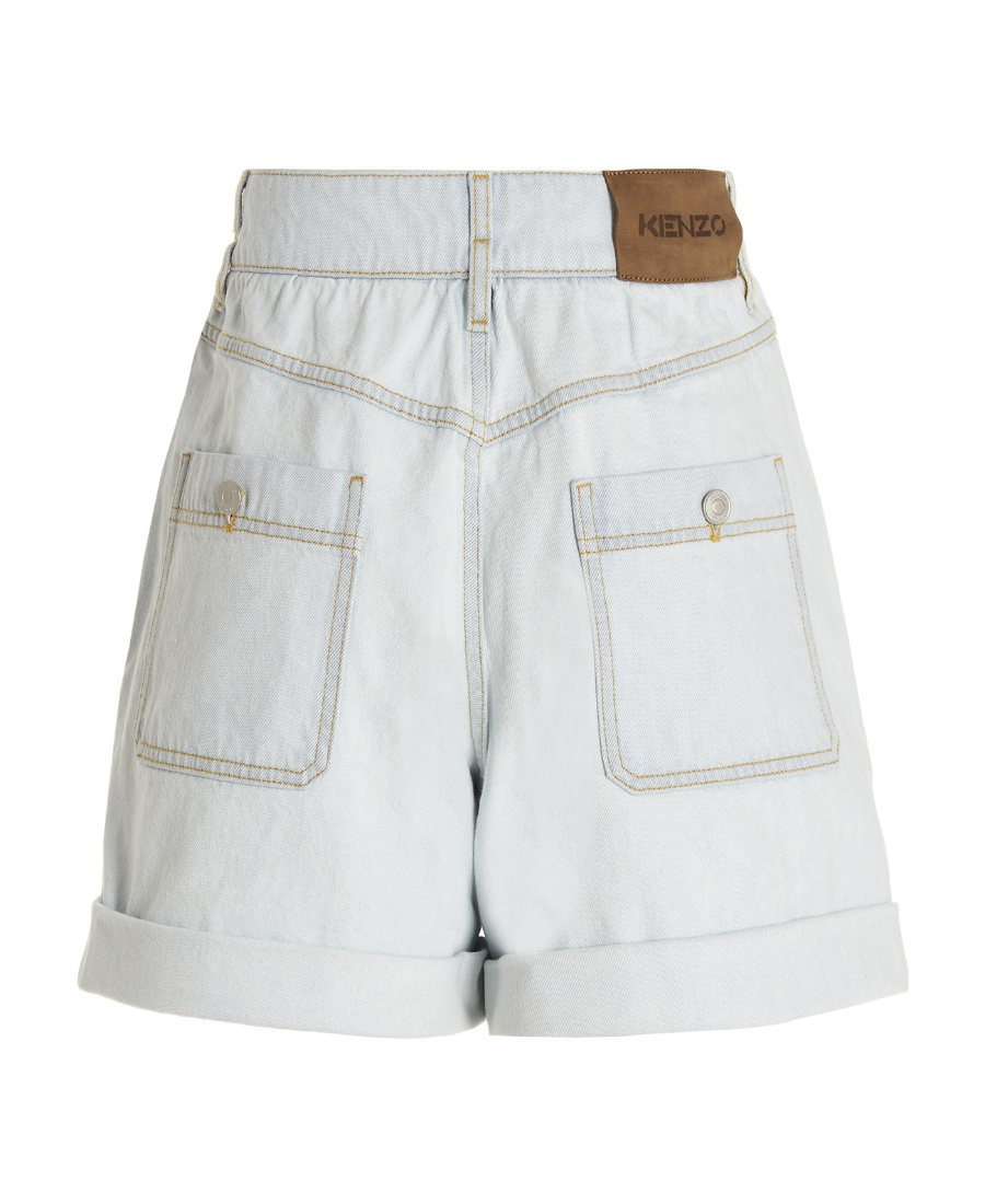 Kenzo High-waisted Denim Shorts In White