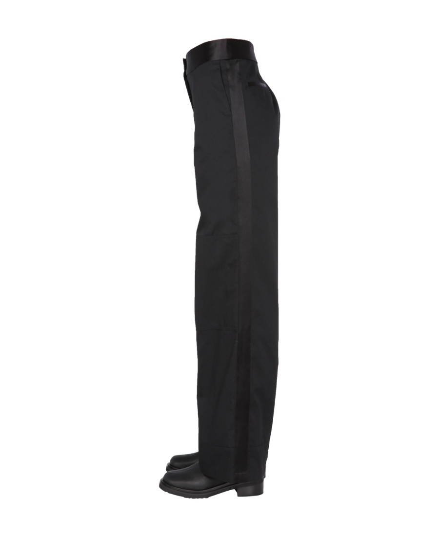 Raf Simons Tonal High-waisted Trousers In Black
