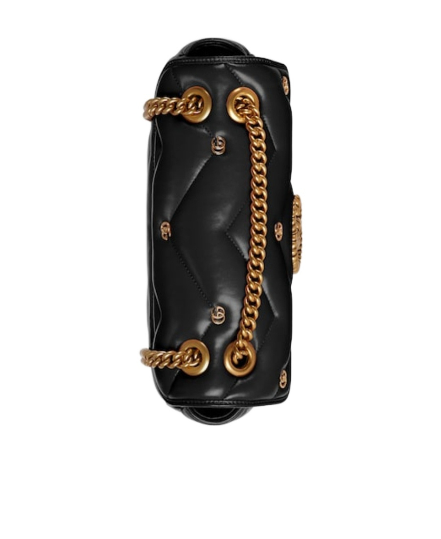 Gucci Small Gg Marmont Leather Shoulder Bag In Black