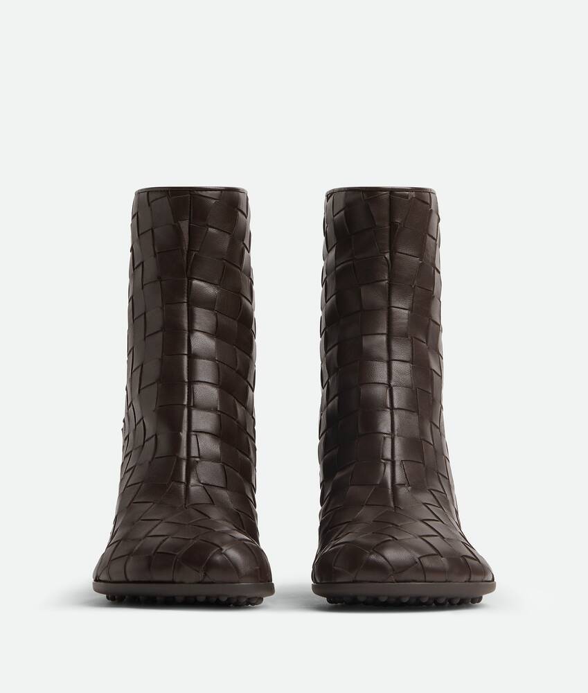 Bottega Veneta Atomic 75 Intrecciato Leather Ankle Boots In Brown