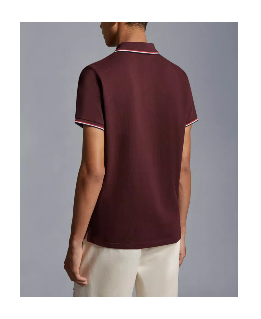Moncler Logo Patch Polo Shirt In Red