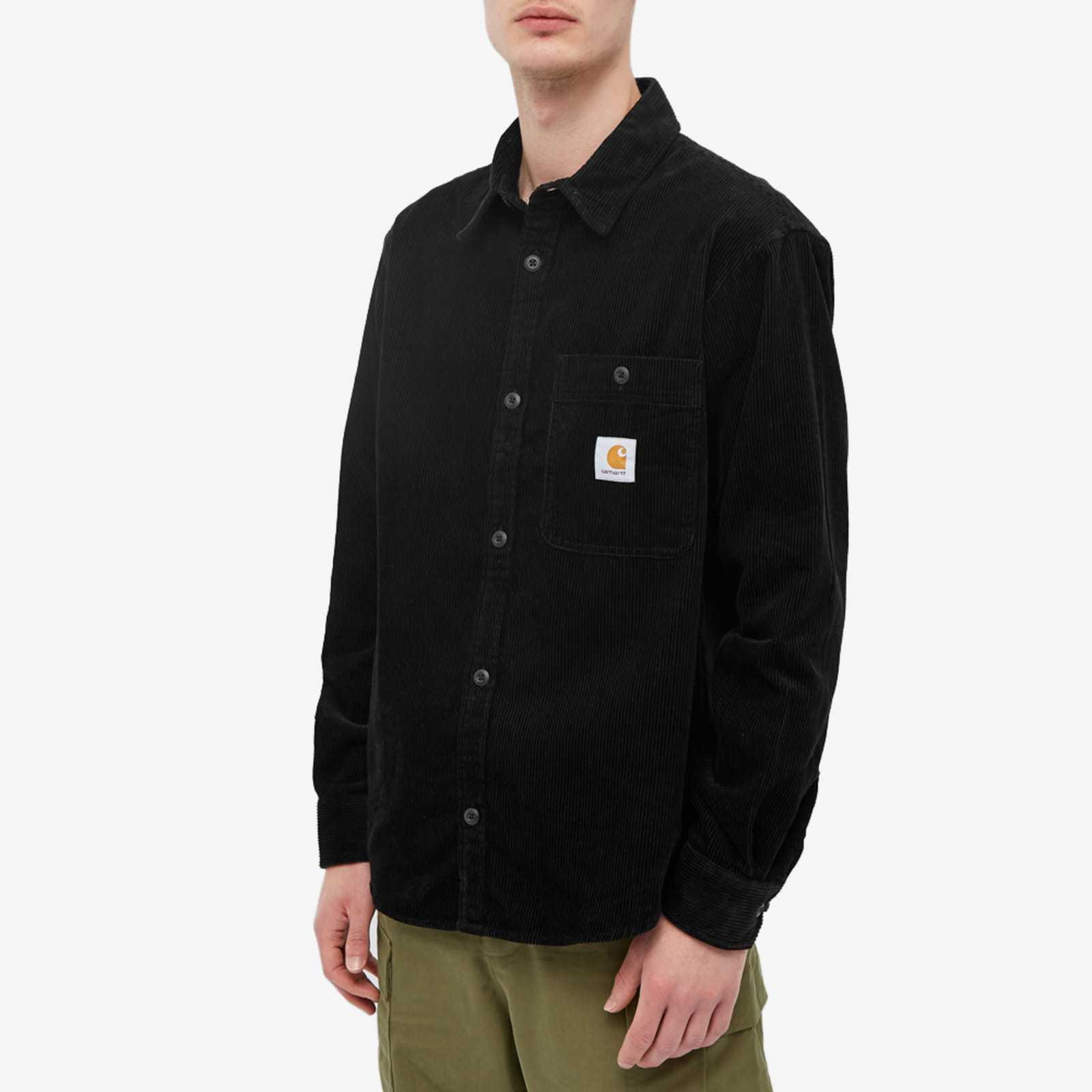 Carhartt Work In Progress Flint Corduroy Button-up Shirt In Black