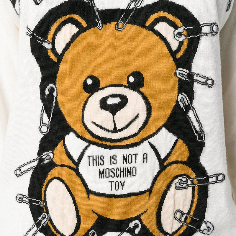 Moschino A Teddy Bear Knitted Dress In White