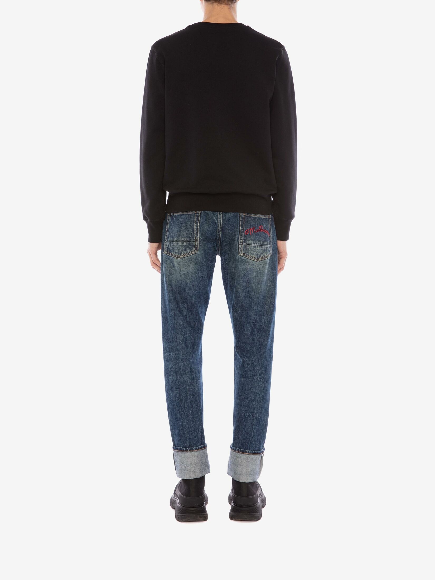 Alexander Mcqueen Flower Embroidered Sweater In Black