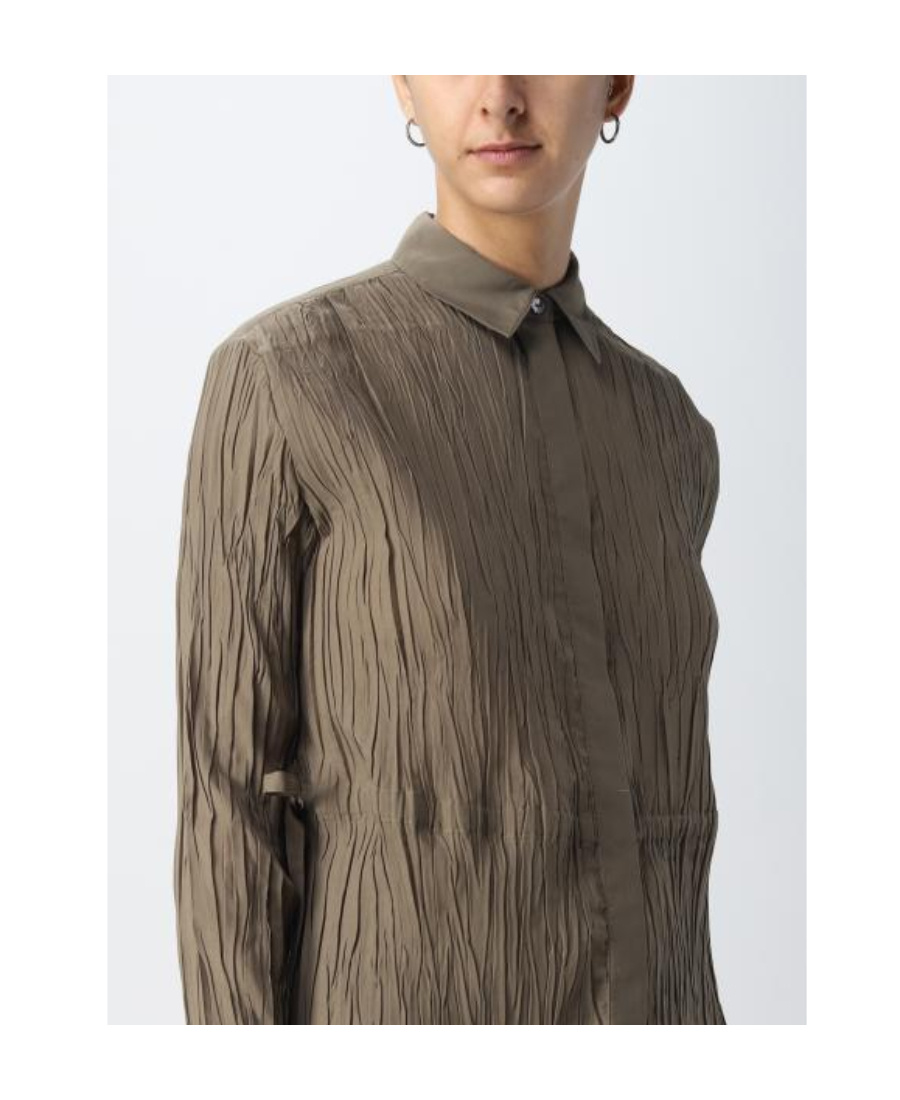 Theory Tie-waist Crinkled Shirt In Multicolor
