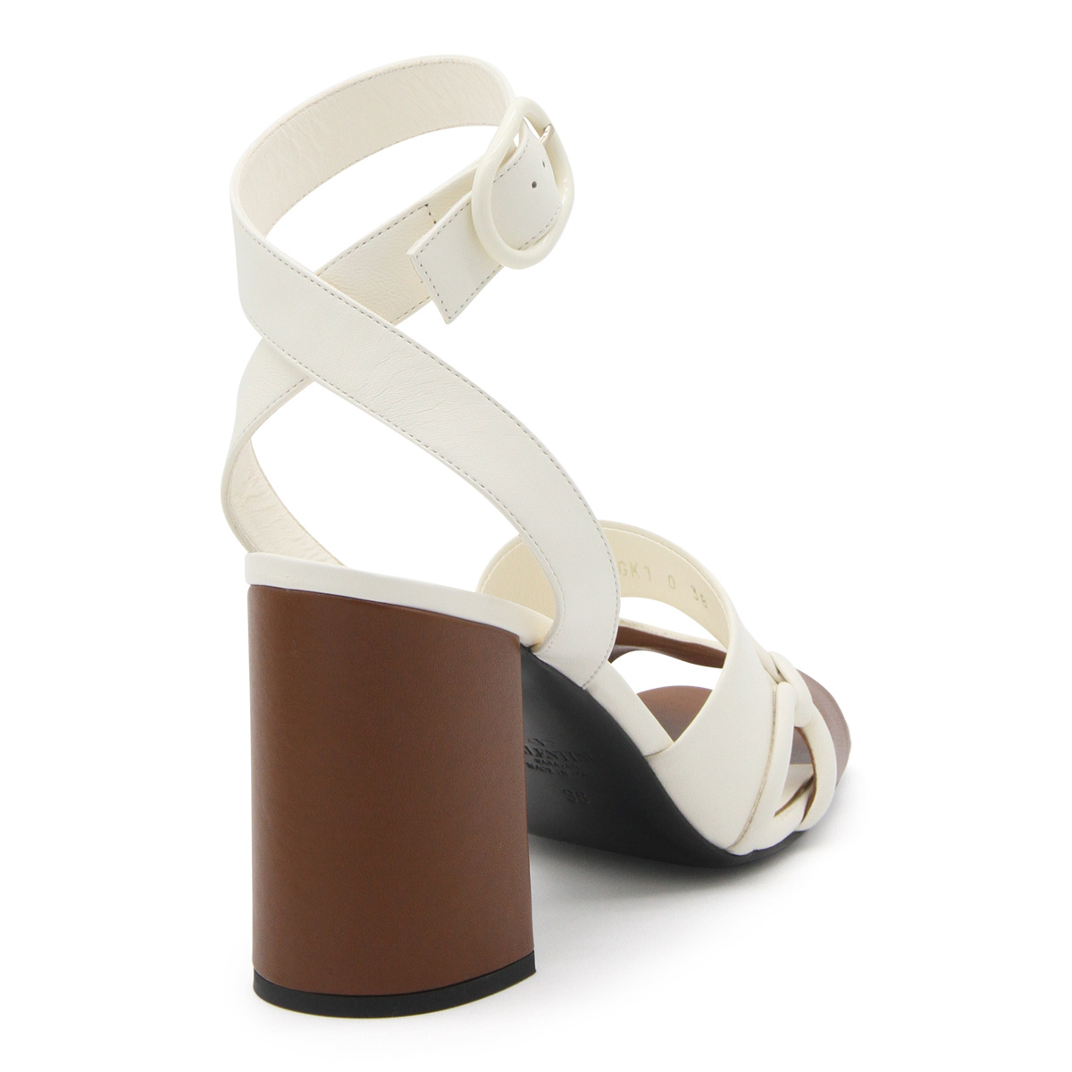 Valentino Cut-out Two-tone Sandals In White