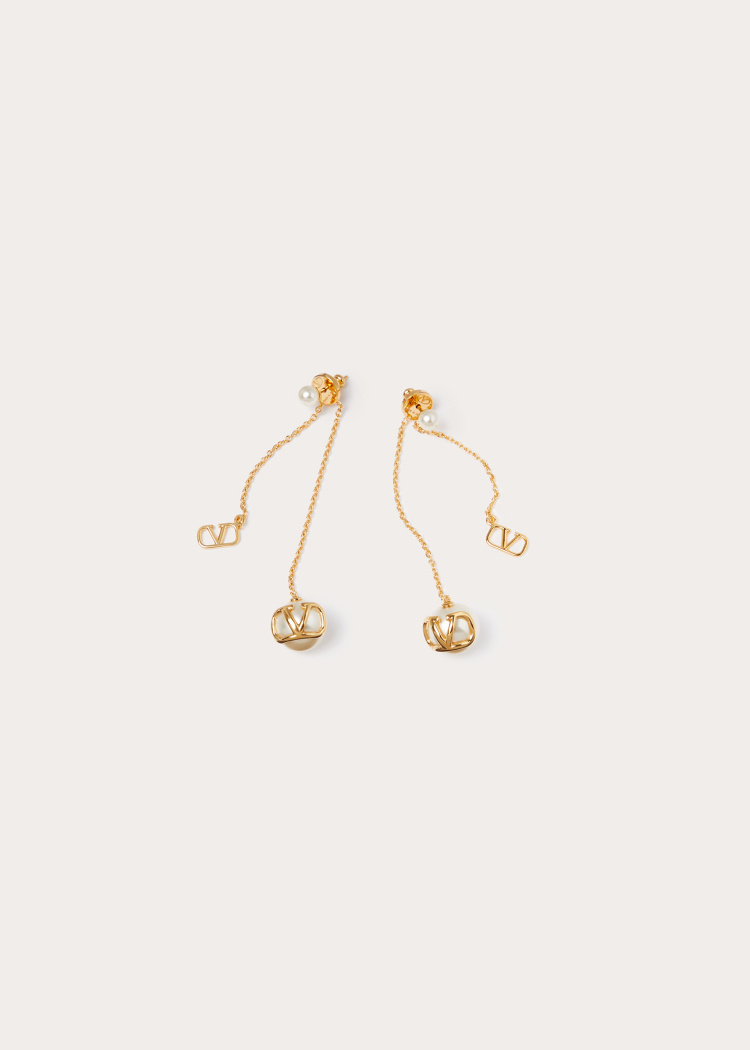 Valentino Vlogo Signature Swarovski Earrings In Yellow