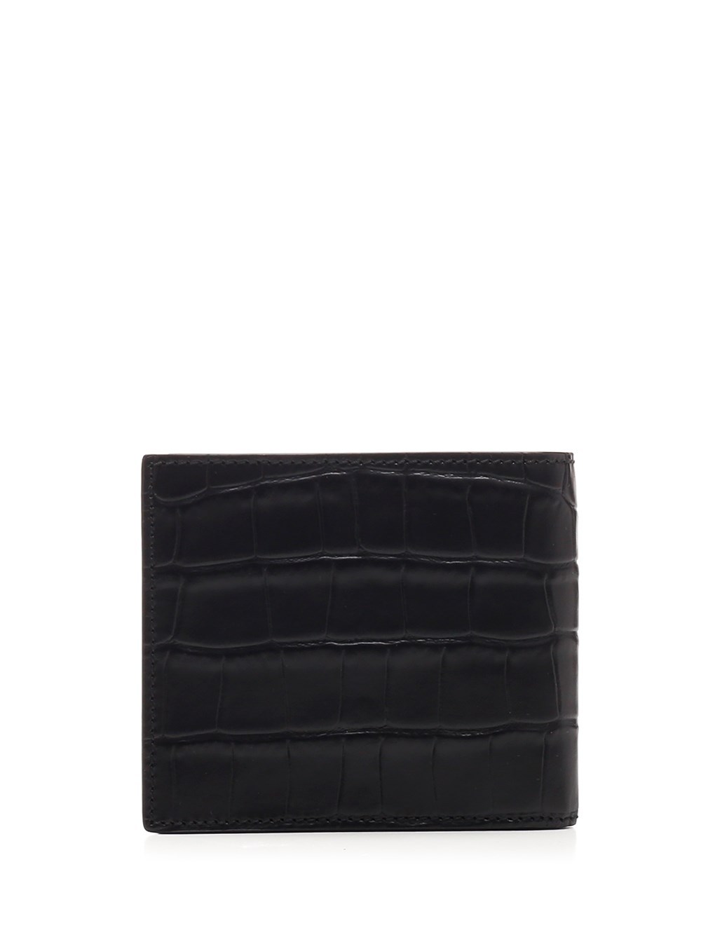 Alexander Mcqueen Embossed Skull Charm Wallet In Black