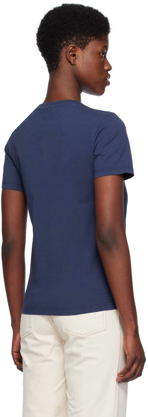 Maison Kitsuné Navy Fox Head T-shirt In Blue