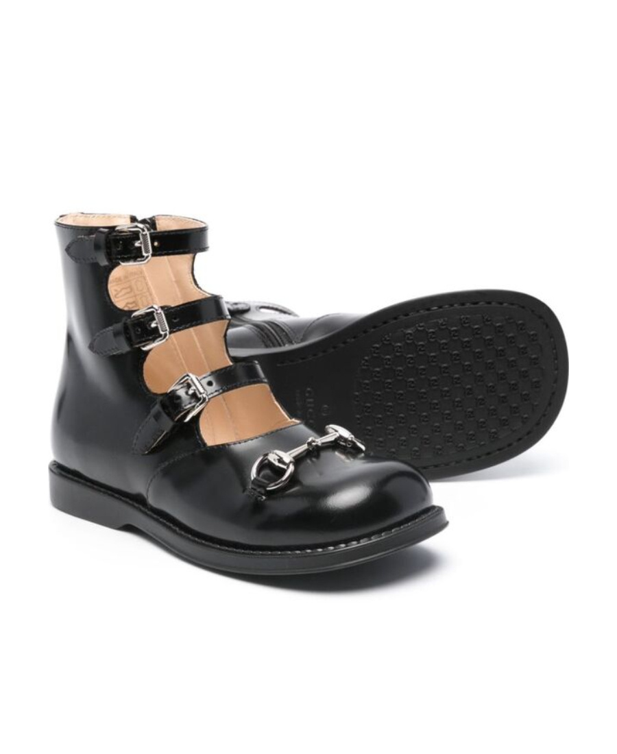 Gucci Horsebit-detail Leather Ballerinas In Black