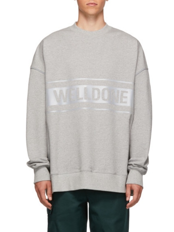 We11 Done Reflective-logo Sweatshirt In Gray