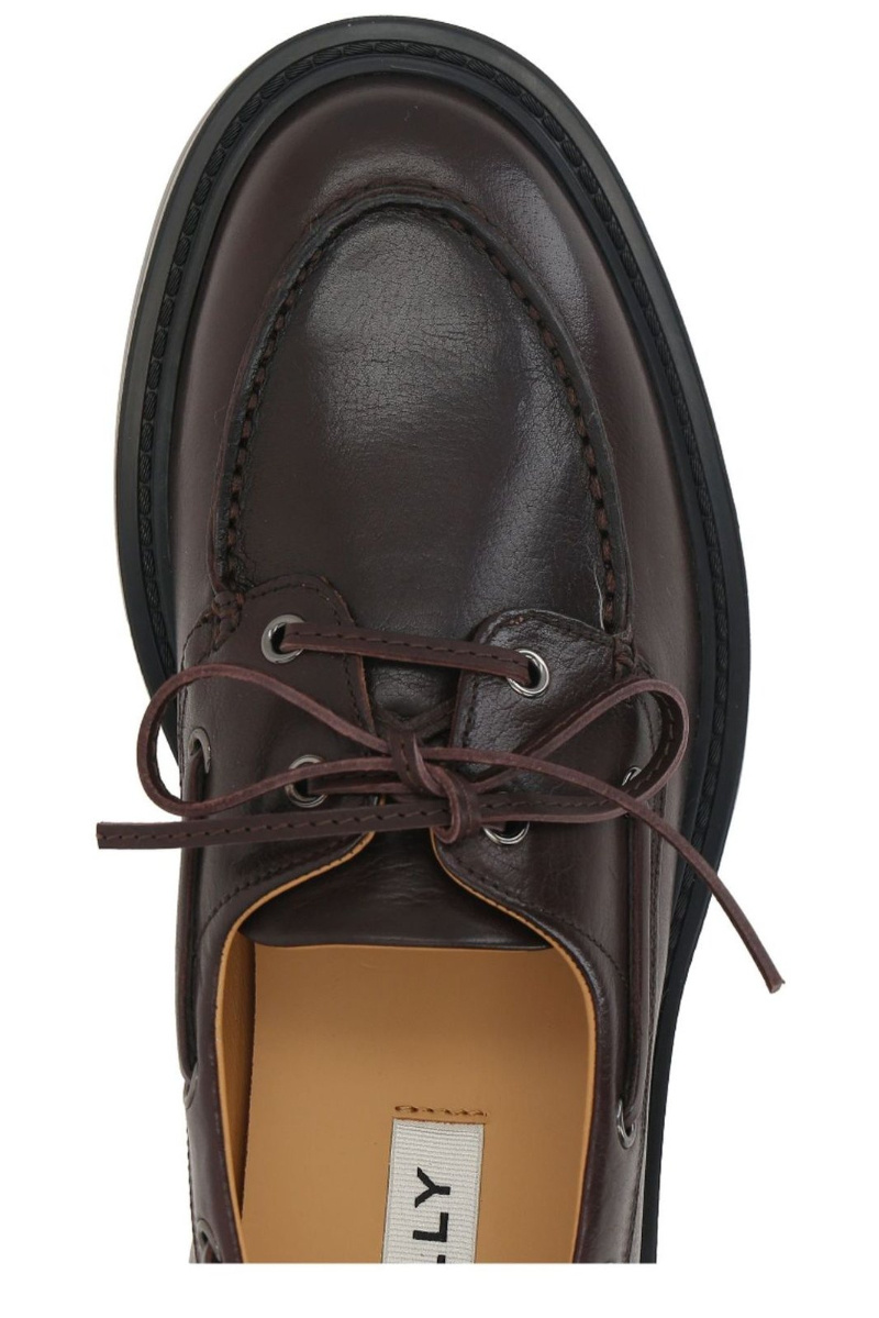 Bally Ebony Lace-up Loafers In Black