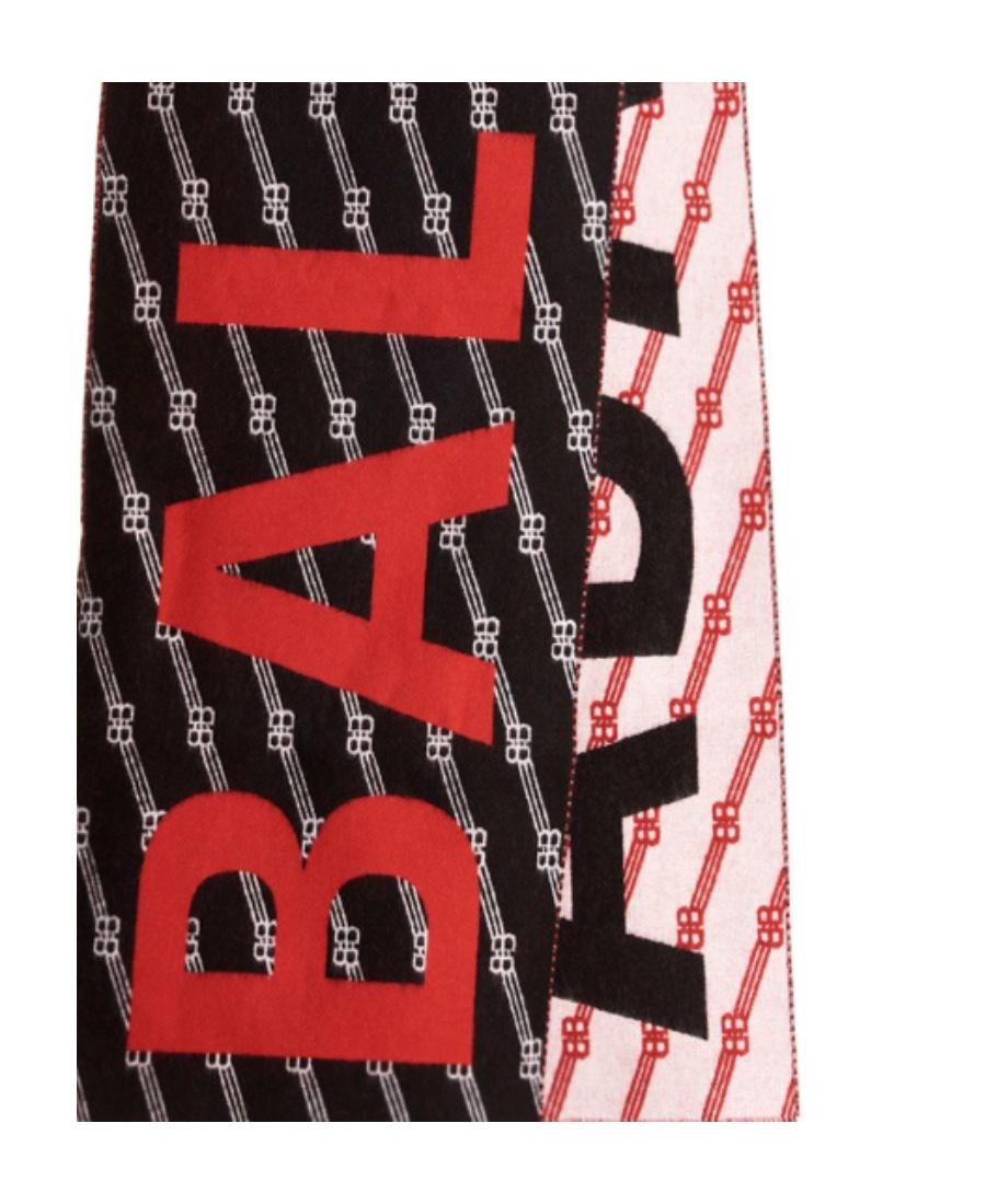 Balenciaga Jacquard Logo Scarf In Black
