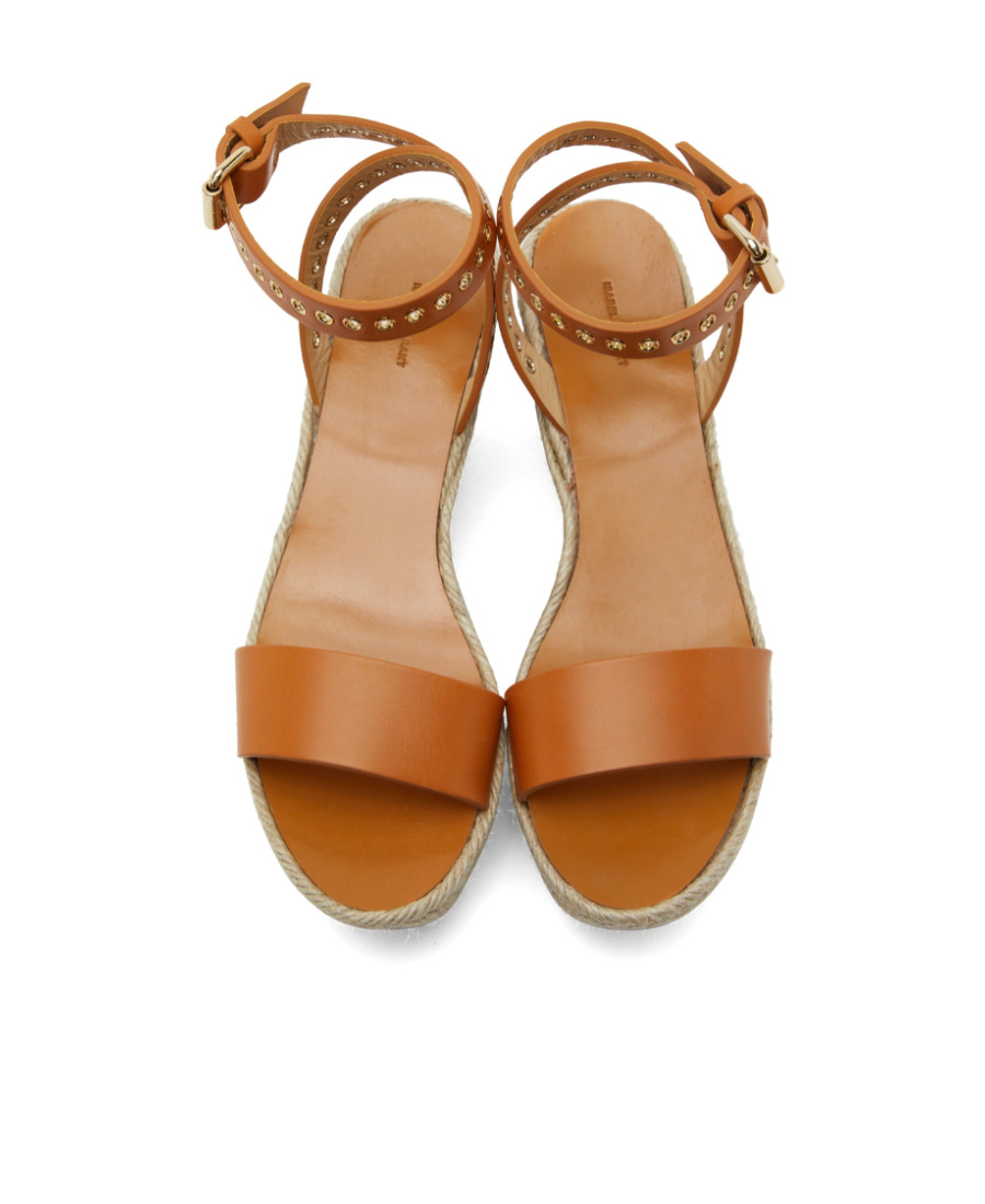 ISABEL MARANT LOGO SLOPE HEEL SANDALS