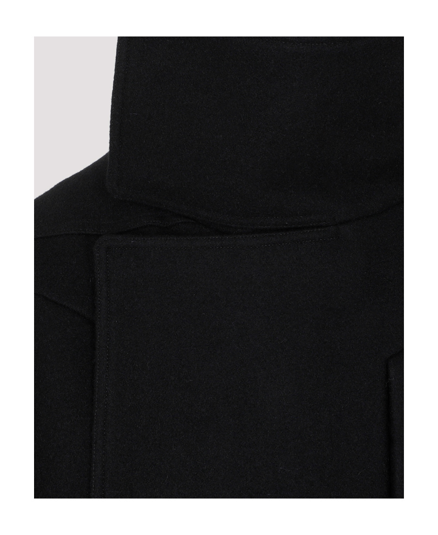 Rick Owens Double-breasted Virgin Wool Coat In Black