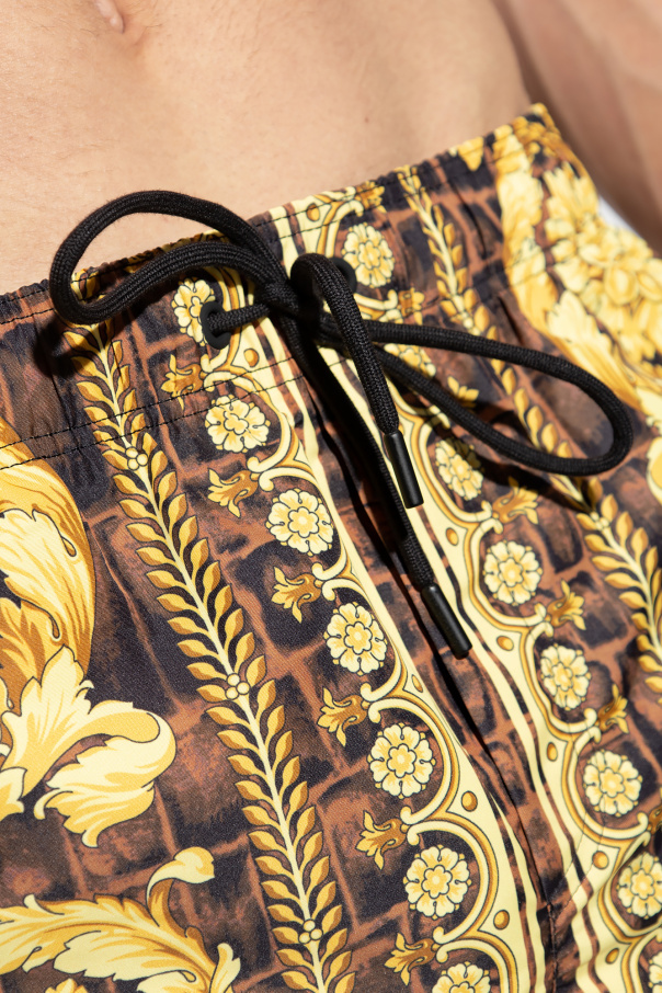 Versace Barocco-print Swim Shorts In Multicolor