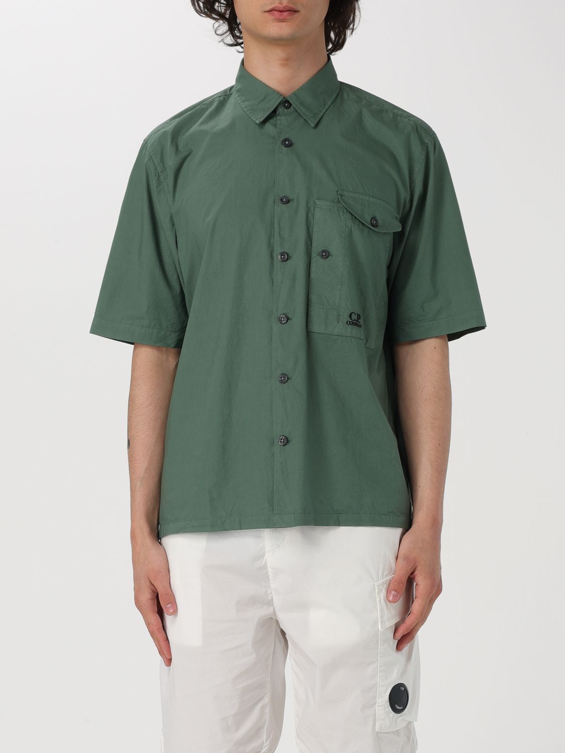 C.p. Company A Short Sleeved Shirt In Green