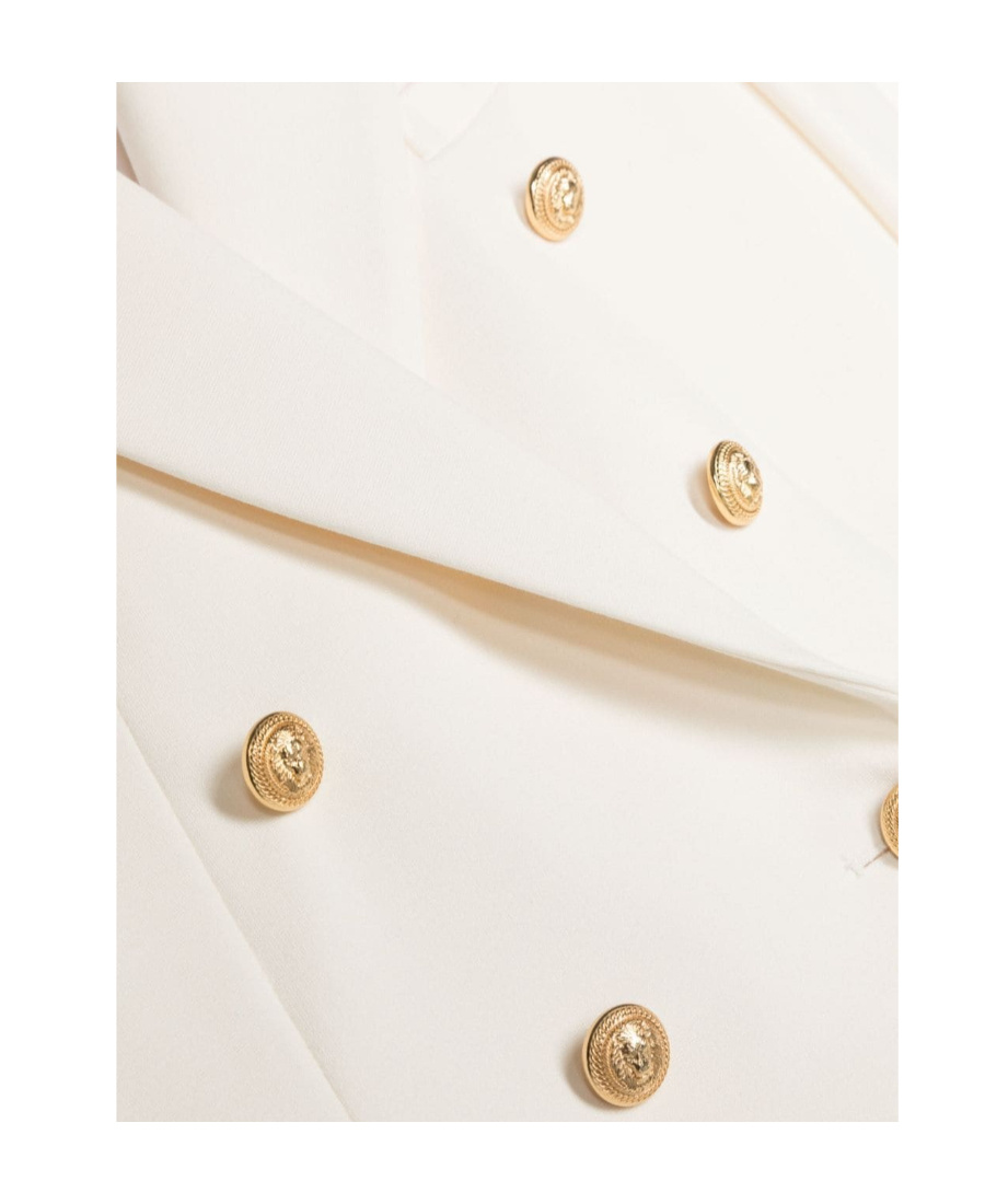 BALMAIN EMBOSSED-BUTTON DOUBLE-BREASTED BLAZER