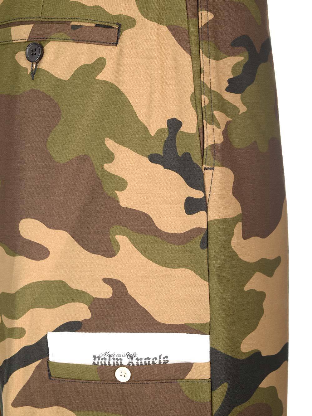 Palm Angels Camouflage Printed Pants In Brown