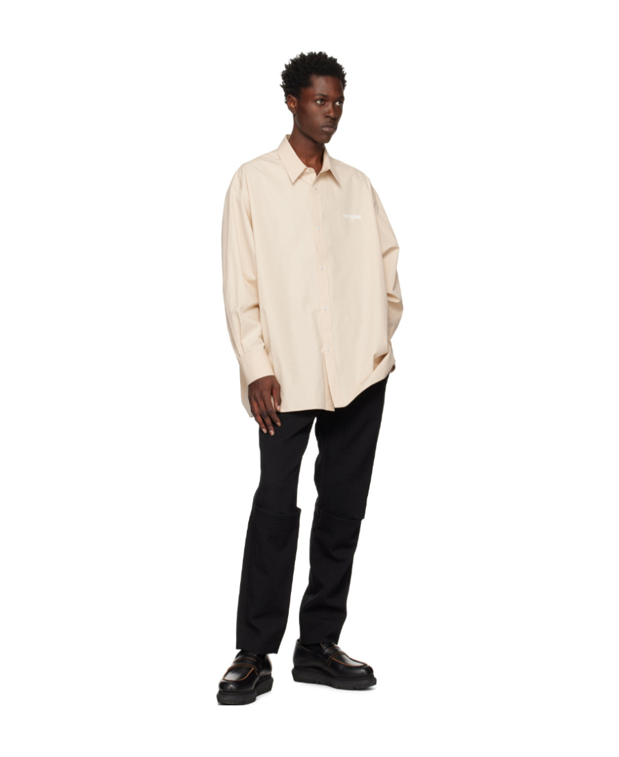 We11 Done Logo Printed Shirt In Nude