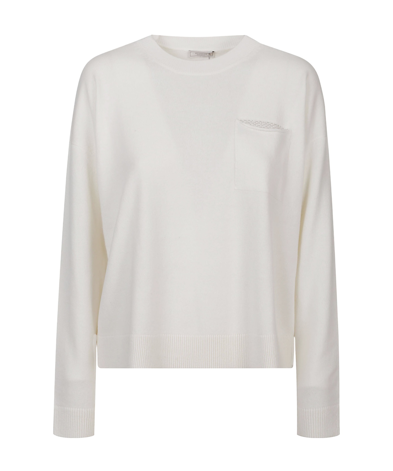 Shop Peserico Ribbed-knit Sweater In White
