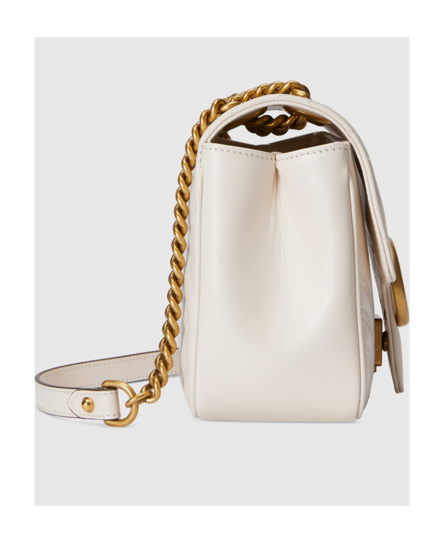 Gucci Mini Gg Marmont Matelassé Shoulder Bag In White